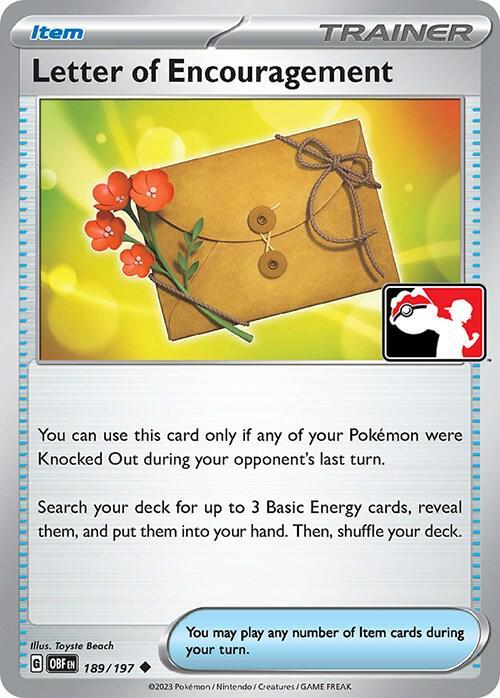 Obsidian Flames Letter Of Encouragement [Prize-Pack] Pokémon card